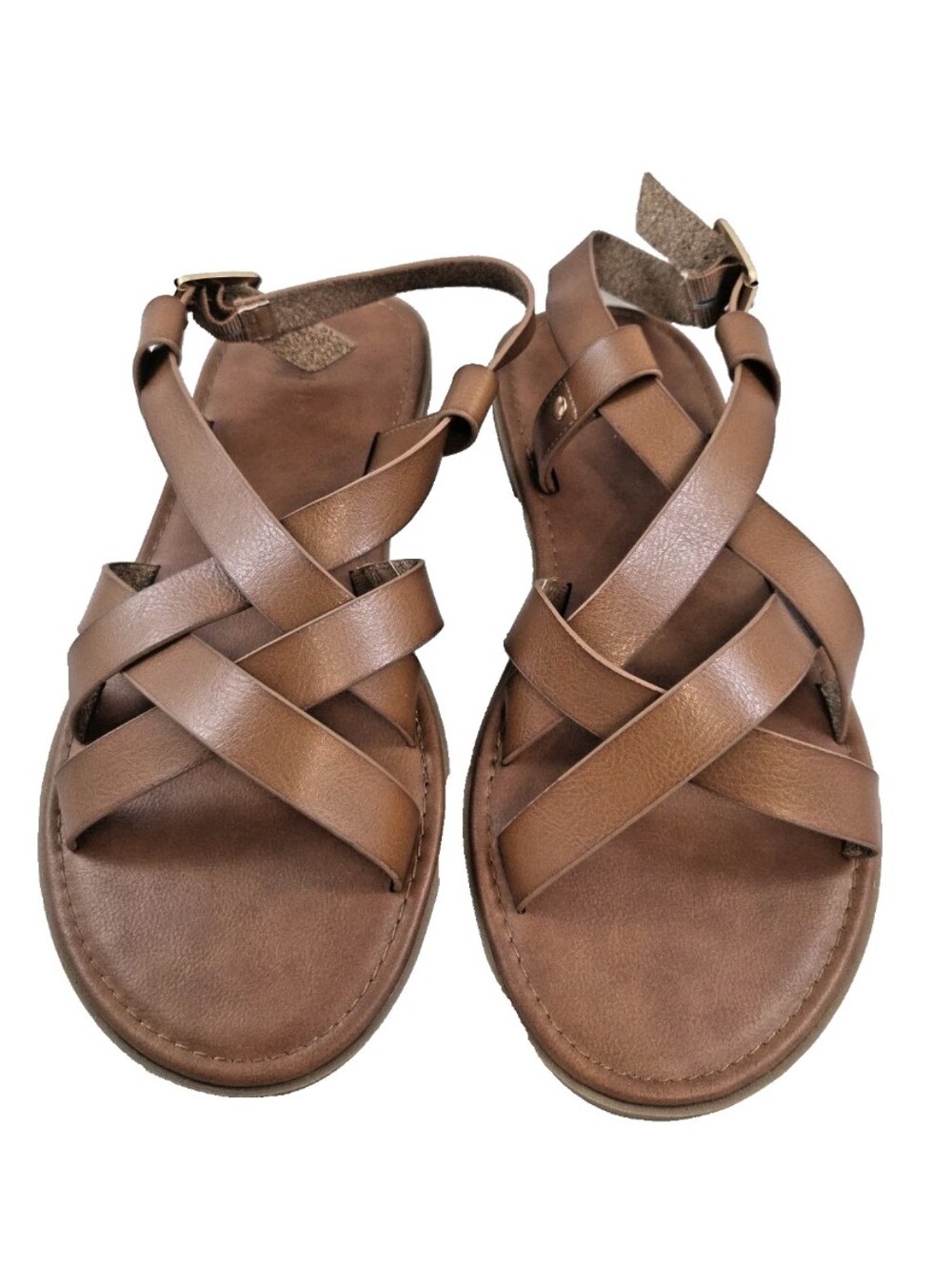 NEW Torrid Strappy Gladiator Sandals Shoes Women's Size 12WW Cognac NWOB NWOT